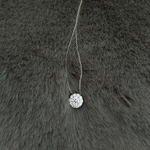 Certified halo diamond necklace by James Allen